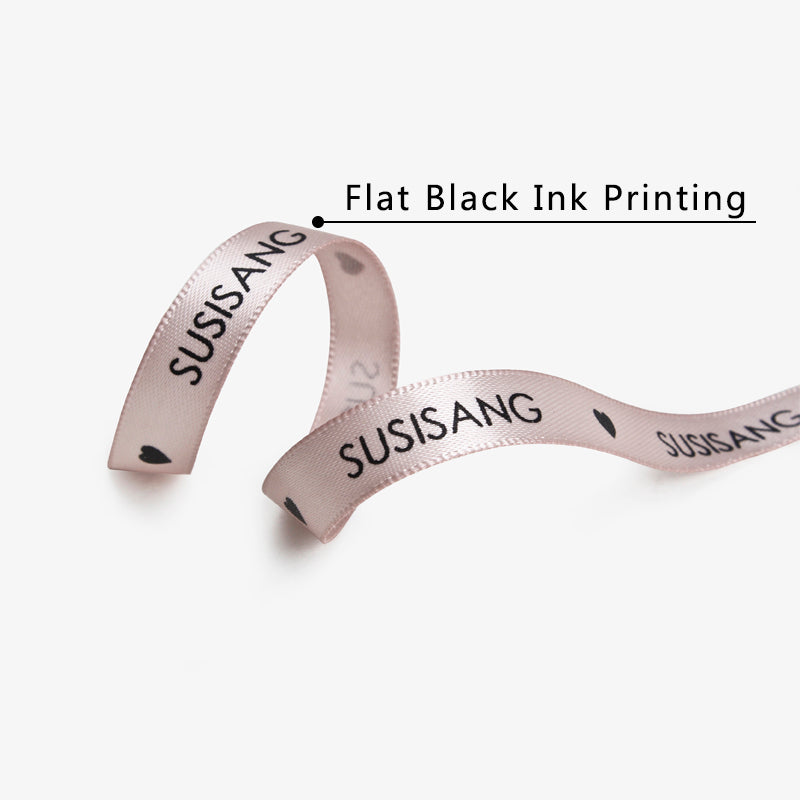 Customized Printed Logo Ribbon Gift Packaging Satin Polyester Decoration for Wedding 100 yard/lot