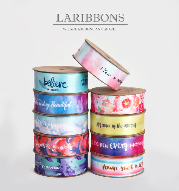 Custom Multicolor Ribbon Printed Satin Tape Personalized Wedding Decoration Party Favor Giftbox Wrapping Bouquet 100Yards/lot