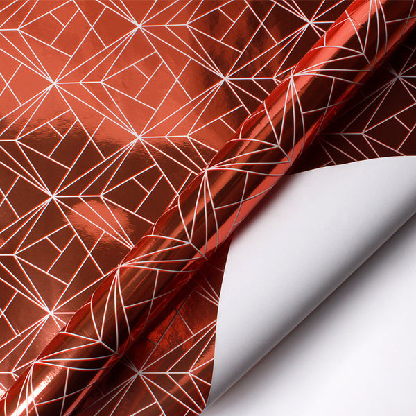 Rose Gold Foil "Geometric" Wrapping Paper Roll