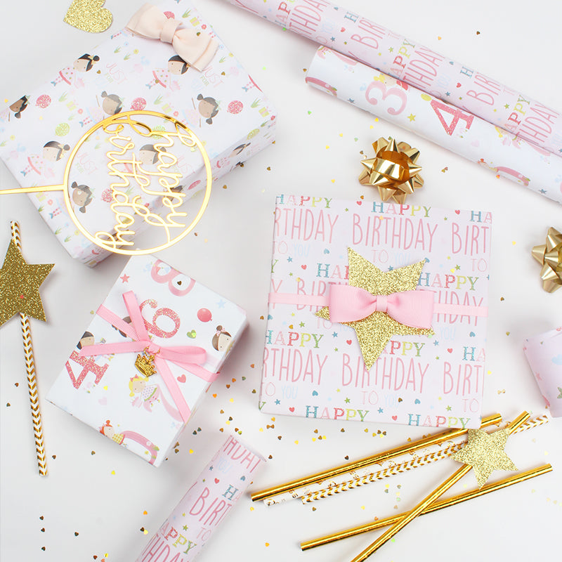 Birthday Girl Wrapping Paper - 4 Roll Pack