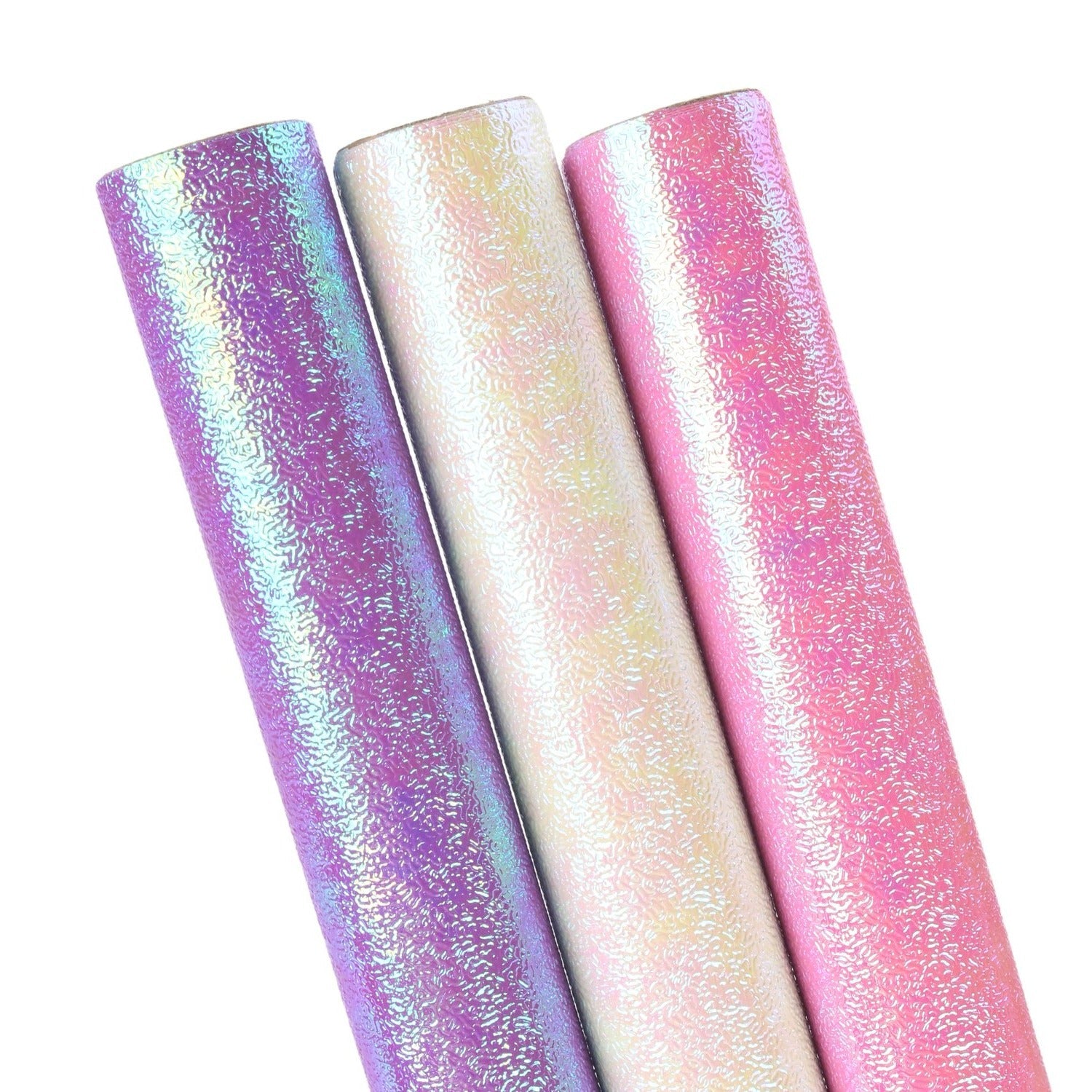 Textured Iridescent Wrapping Paper Bundle Pink/White/Purple  - 3 Roll Pack
