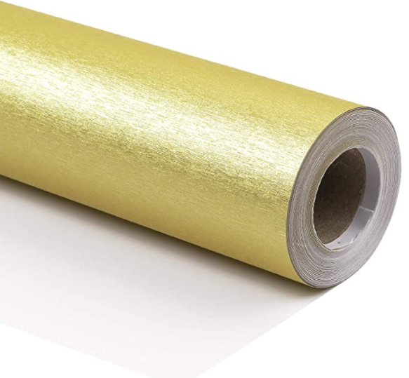 Brushed Metallic Wrapping Paper Roll - Gold with Metallic Shine