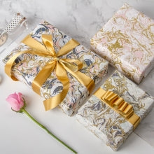 Glitter Marble Wrapping Paper Sheets - 1 Roll Contains 6 Sheets - 17.5 inch X 30 inch Per Sheet