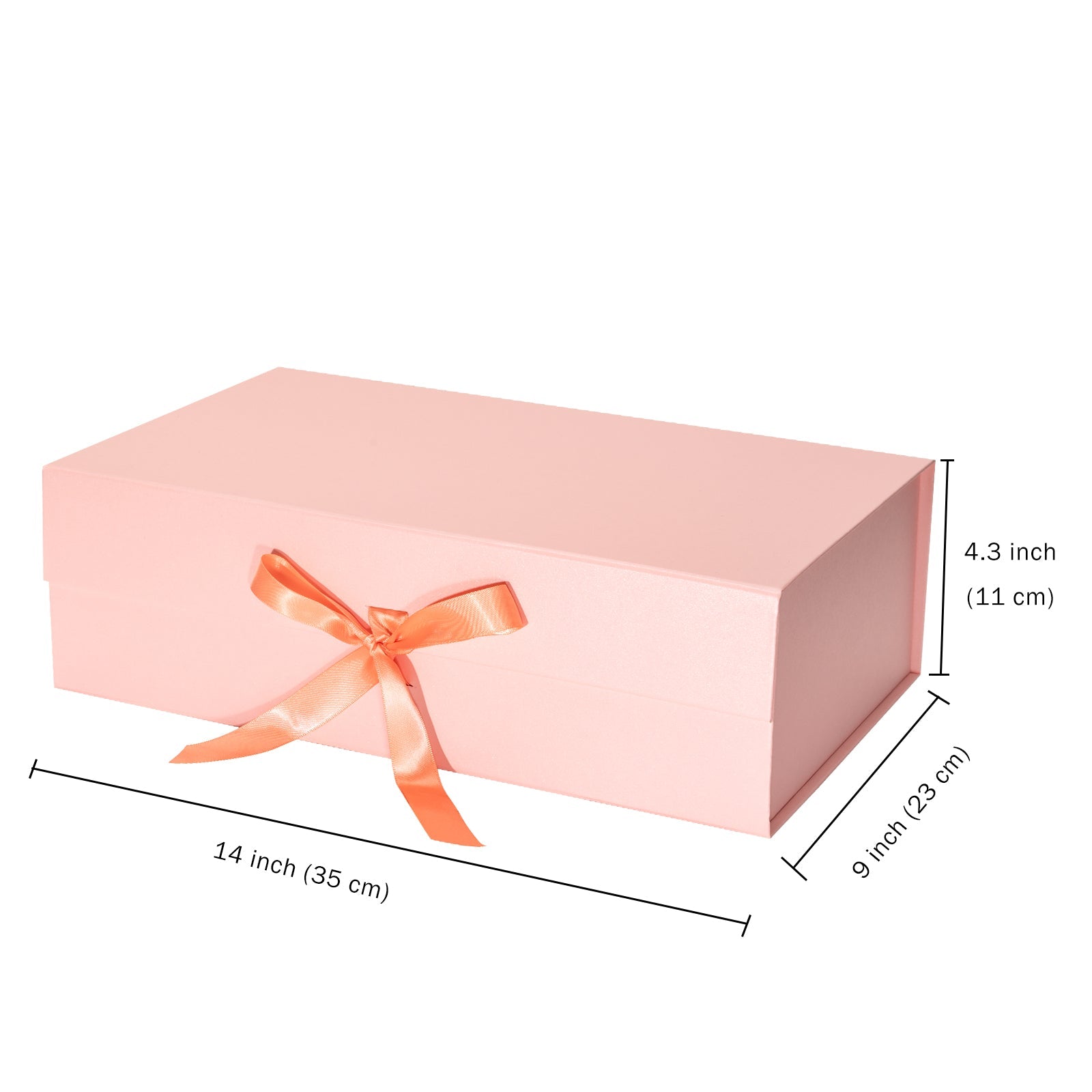 2 Pack 14X9x4.3 inch Magnetic Closure Box with Satin Ribbons