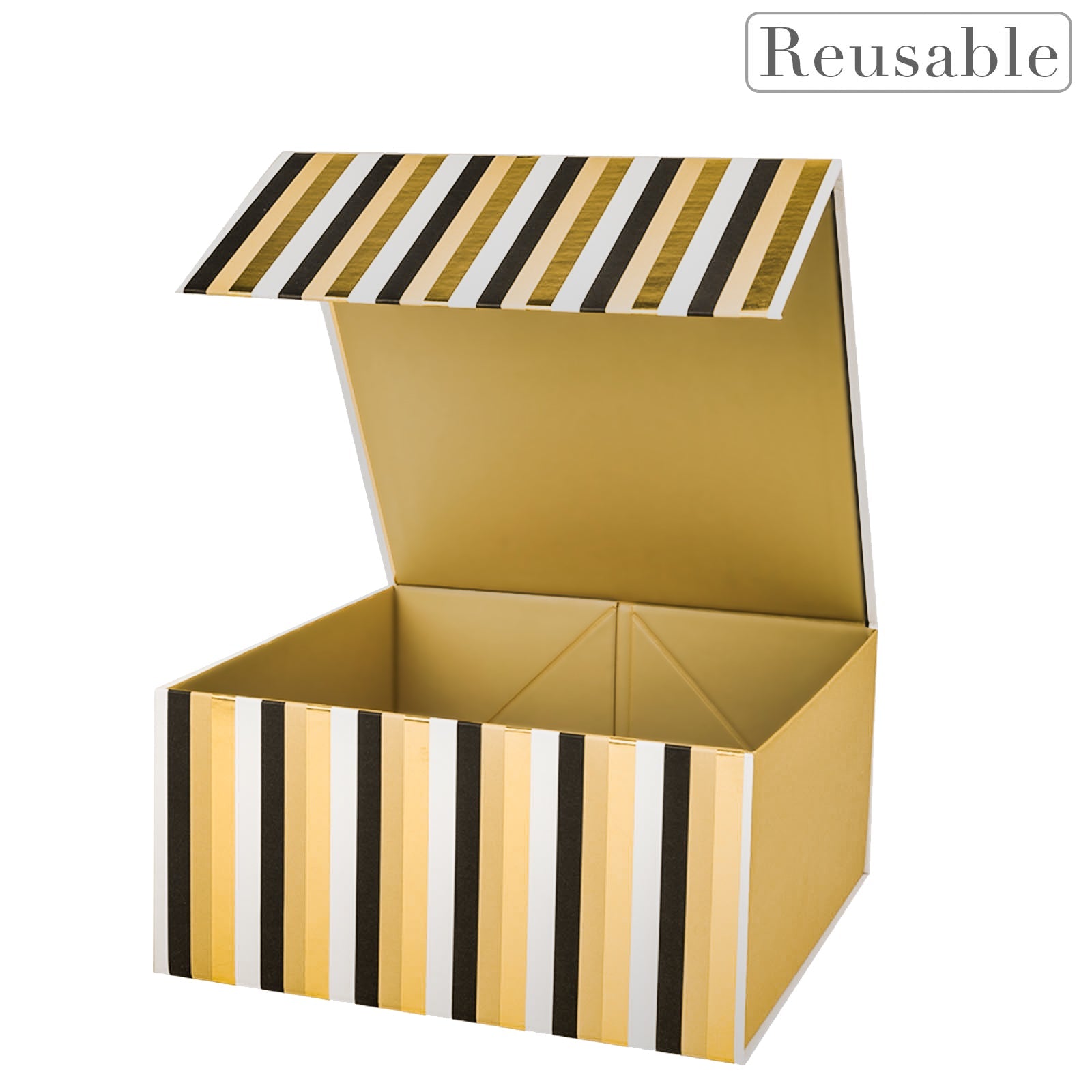 8x8x4 inch Magnetic Closure Box Classic Stripes