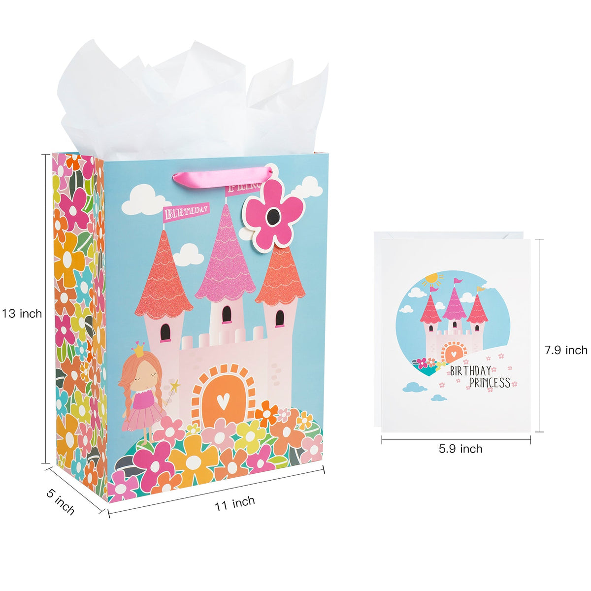 Lyforpyton Gift Bags With Tissue Paper 12.5"x9.8"x5.1" Pink - View #14