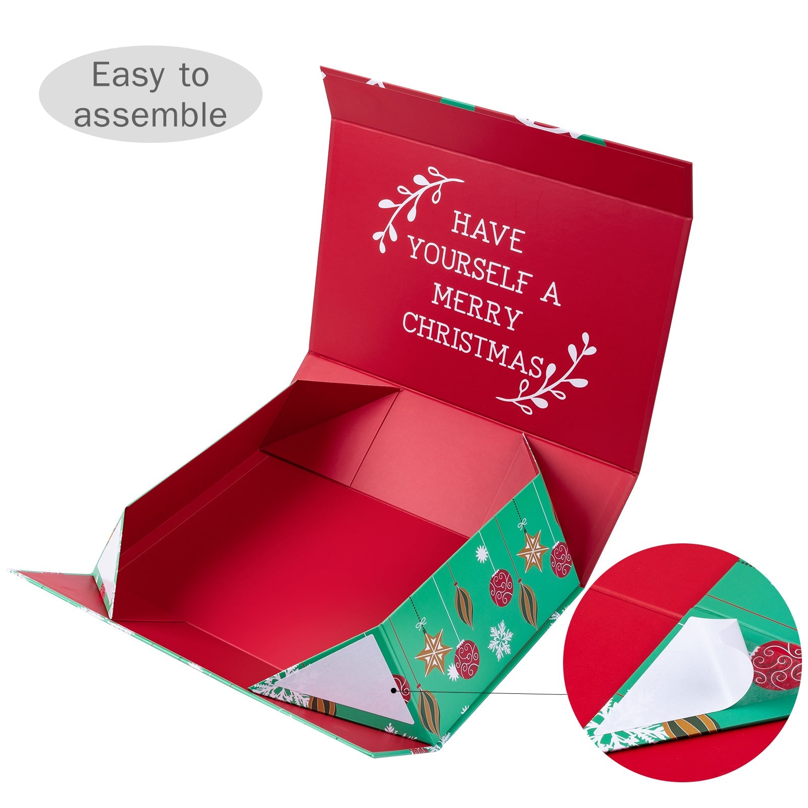 14x9x4.3 inch Collapsible Gift Box with Magnetic Closure - Christmas Ornament