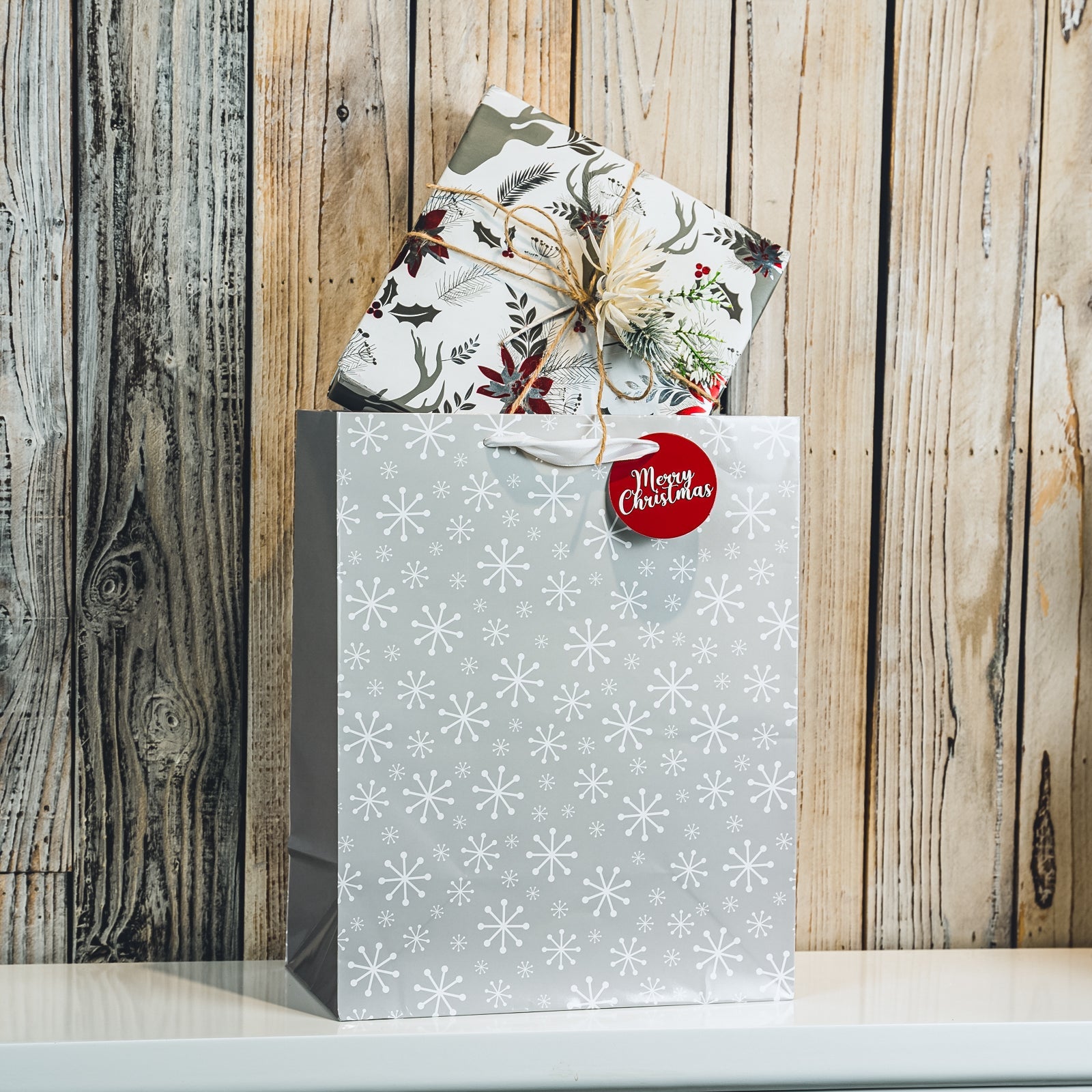 Assort Large Christmas Gift Bag Snow Bear 9 Pack 10"x5"x13"