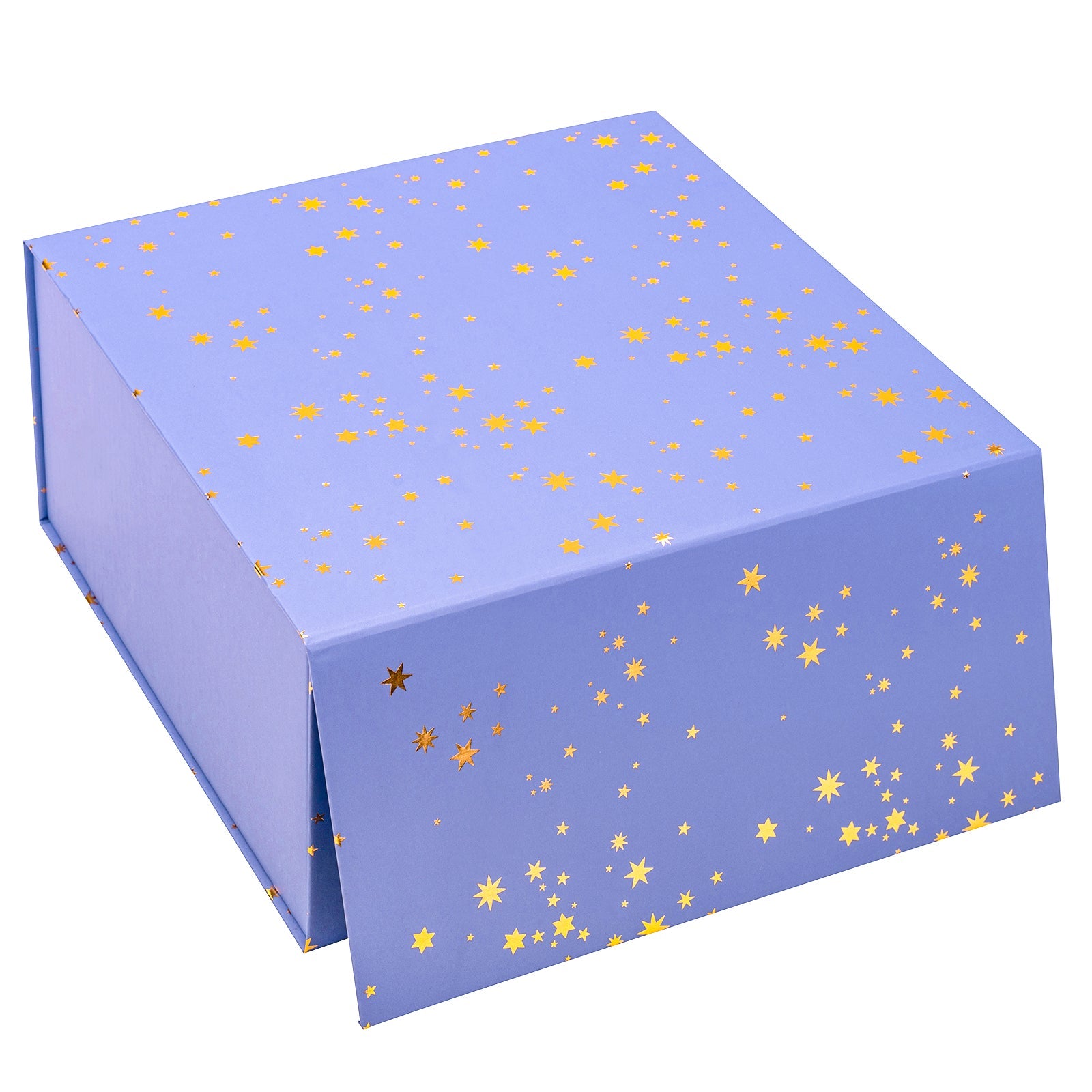 8x8x4 inch Magnetic Closure Box Scattered Stars on Violet