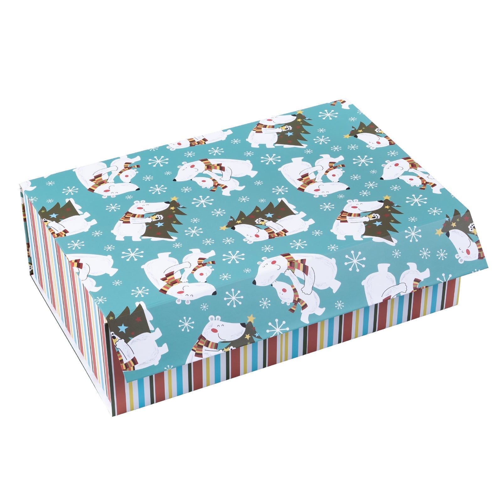14x9x4.3 inch Collapsible Gift Box with Magnetic Closure - Dancing Bear