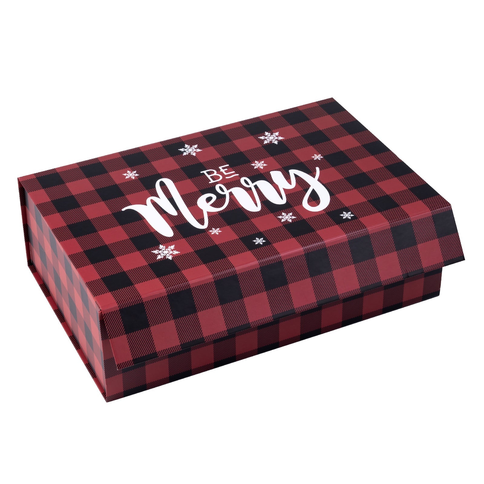 14x9x4.3 inch Collapsible Gift Box with Magnetic Closure - Buffalo Plaid