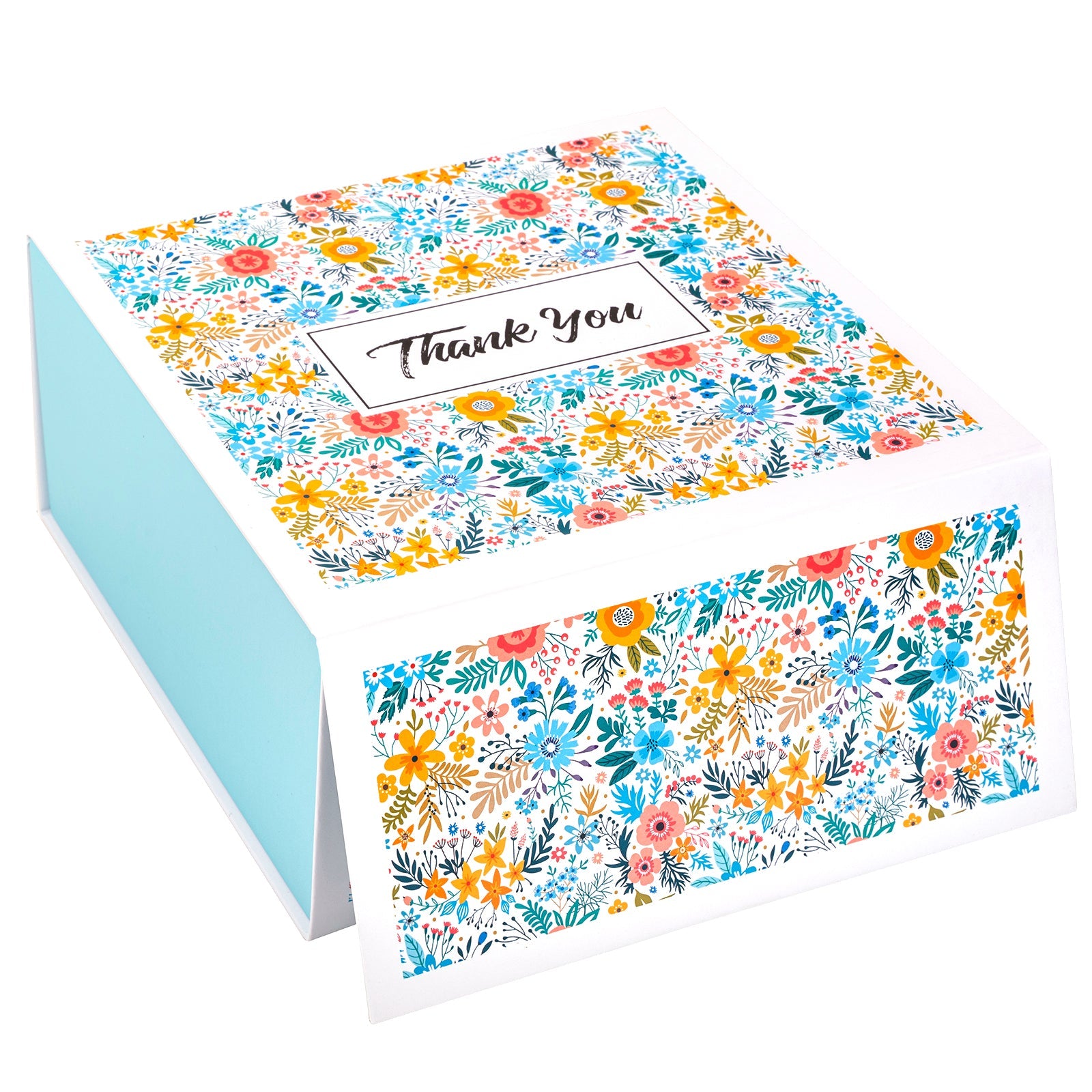 8x8x4 inch Magnetic Closure Box Blooms Thank You