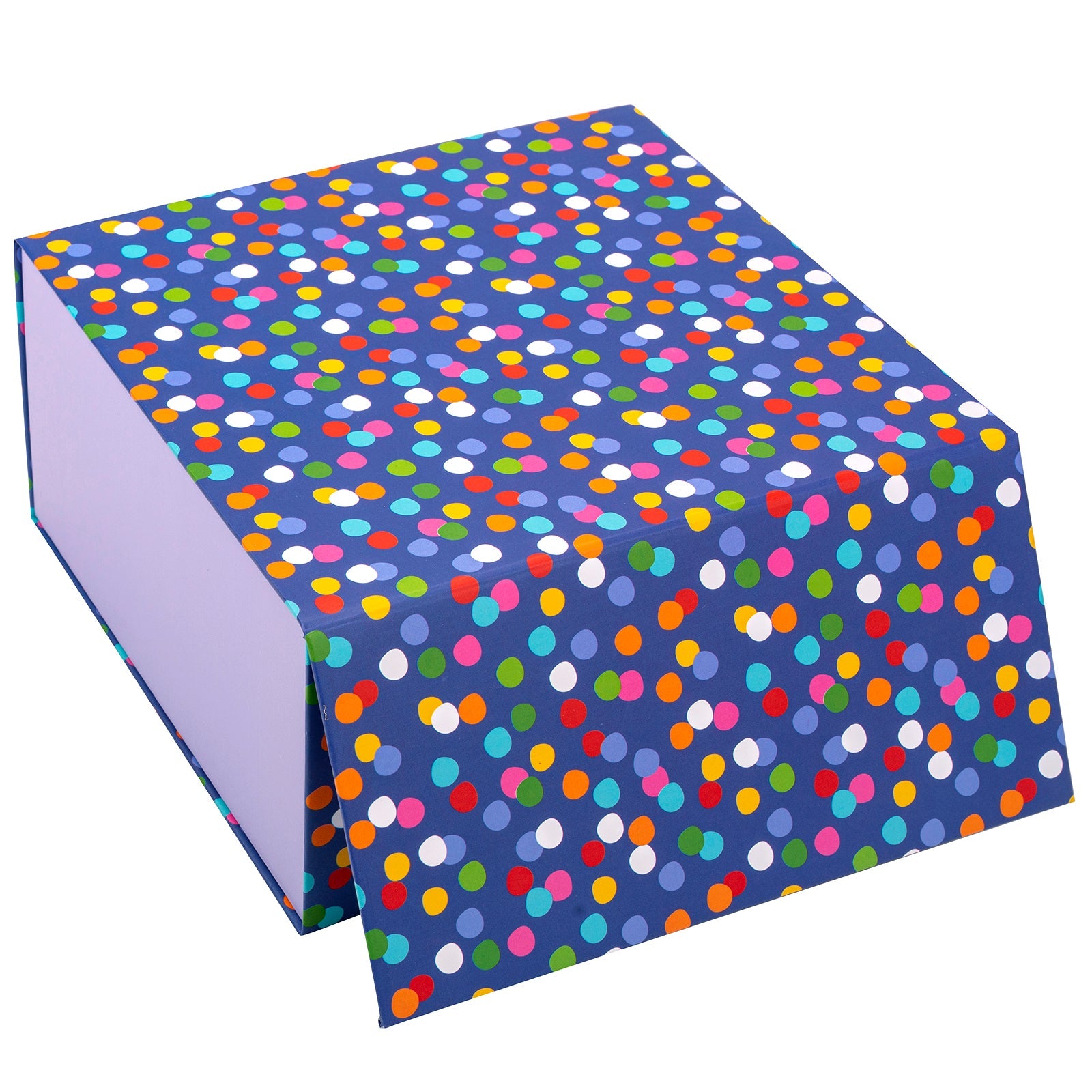8x8x4 inch Magnetic Closure Box Multicolor Dots