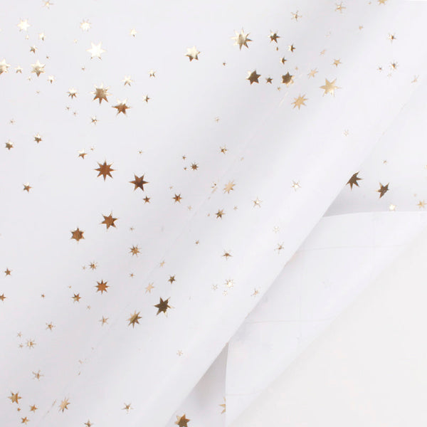 Foil Stars Wrapping Paper Roll (30" X 10'/Roll)  White/Gold