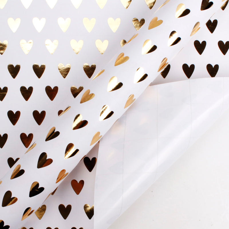 30 x 10' Wrapping Paper  White/Gold Foil Triangles
