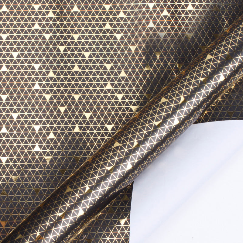 Foil Triangle Wrapping Paper Roll  (30" X 10') - Black/Gold