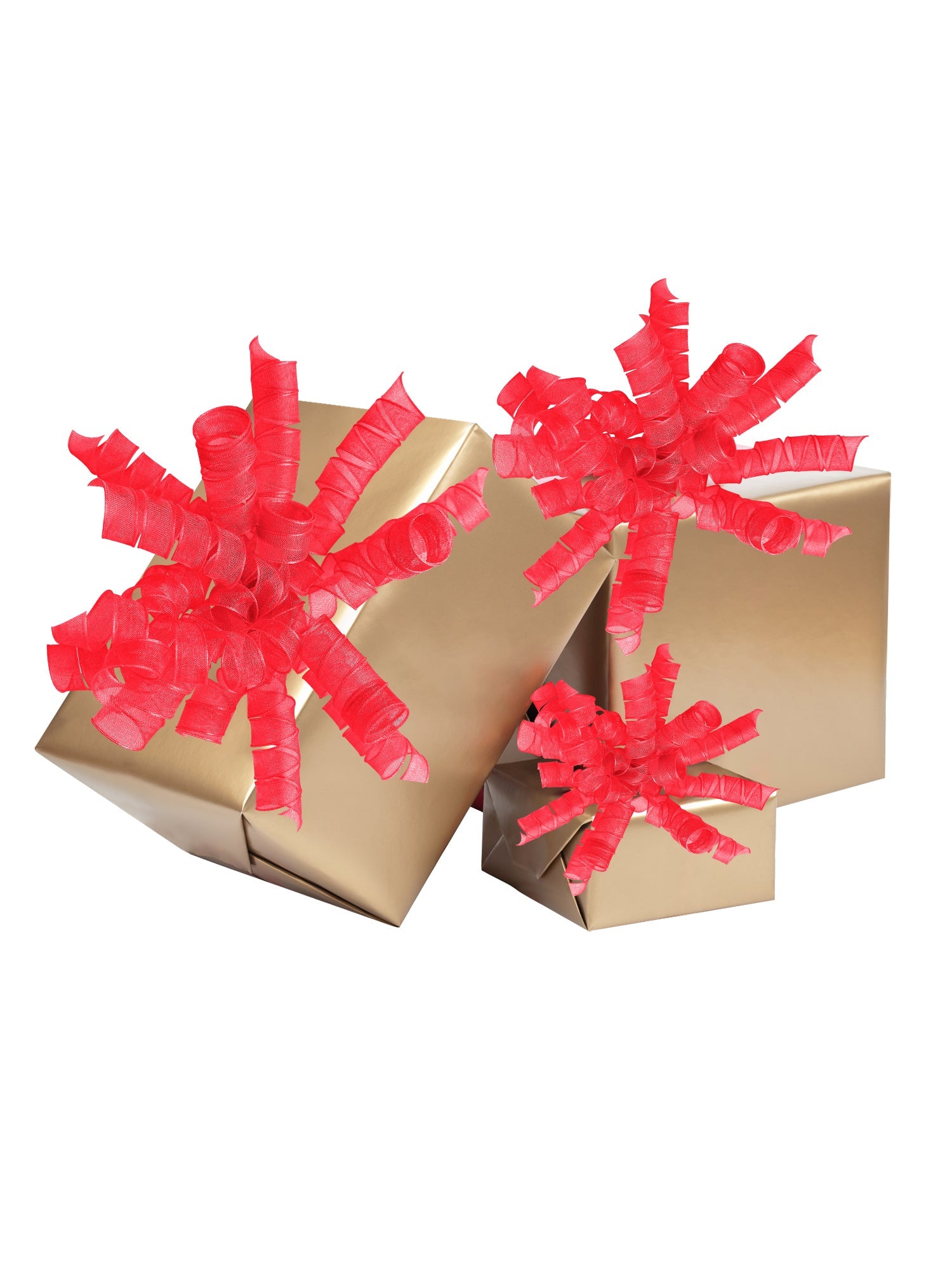 Curly Bows Gift Wrap Accessory - 2 PCs Red Color Bow – Vietnam gift  packaging manufacturers
