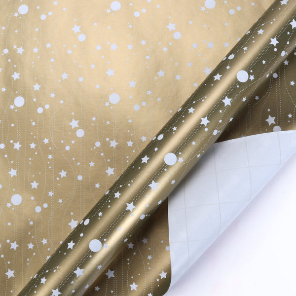Constellations" Wrapping Paper Roll (30" X 10') White/Gold