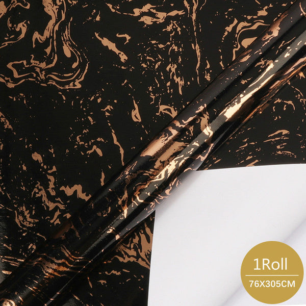 Metallic Foil Marble Wrapping Paper Black/Copper - 30" x 120"