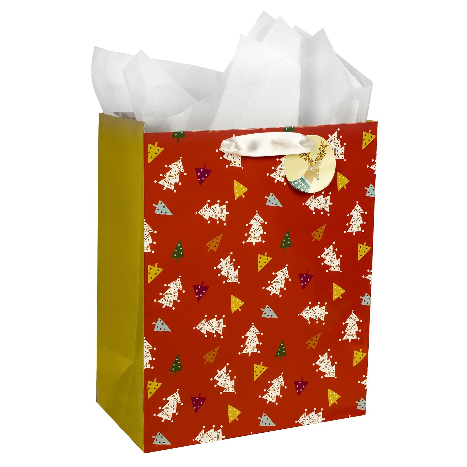 Assort Large Christmas Gift Bag Deer 9 Pack 10"x5"x13"