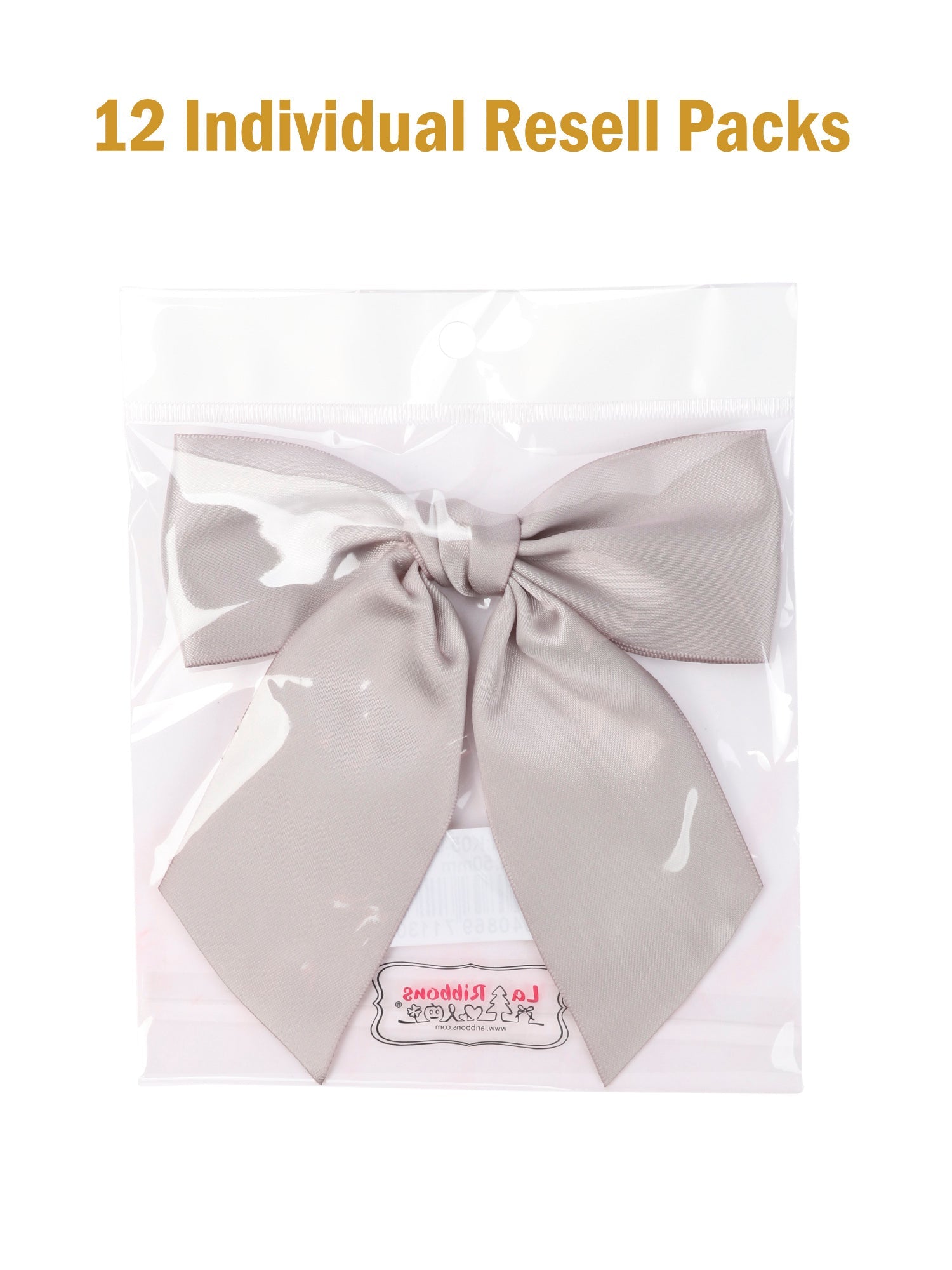 12pcs Gray Satin Ribbons Gift Wrapping Supplies Gift Bow Bundle
