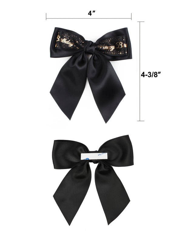 12pcs Black Satin Ribbons Gift Wrapping Supplies Gift Bow Bundle