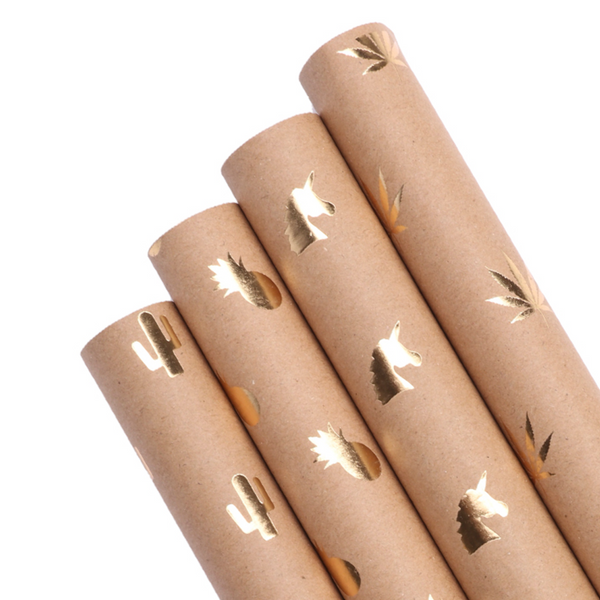 Gold Foil Wrapping Paper - 4 Roll Pack