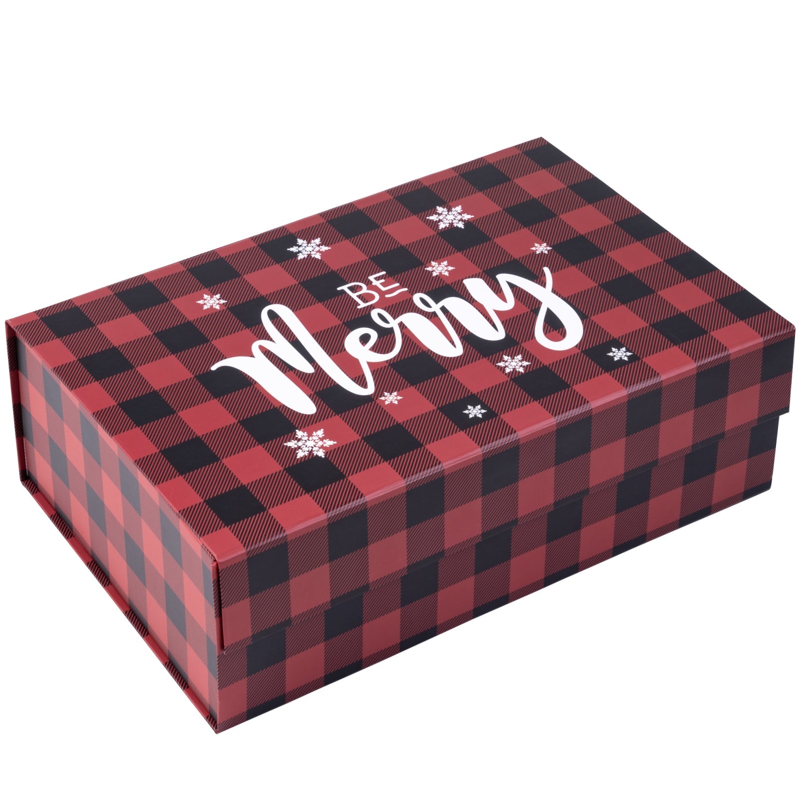 14x9x4.3 inch Collapsible Gift Box with Magnetic Closure - Buffalo Plaid