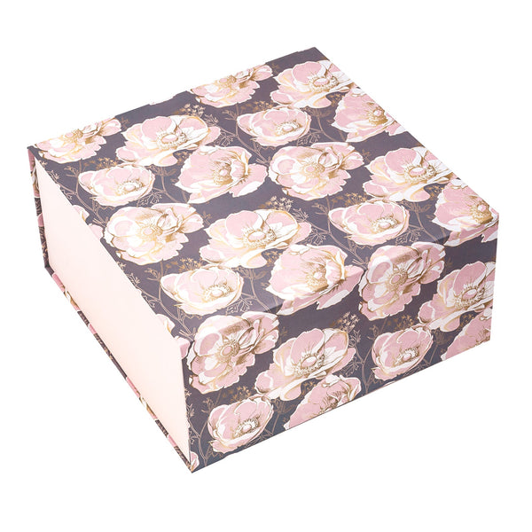 8x8x4 inch Magnetic Closure Box Elegant Floral