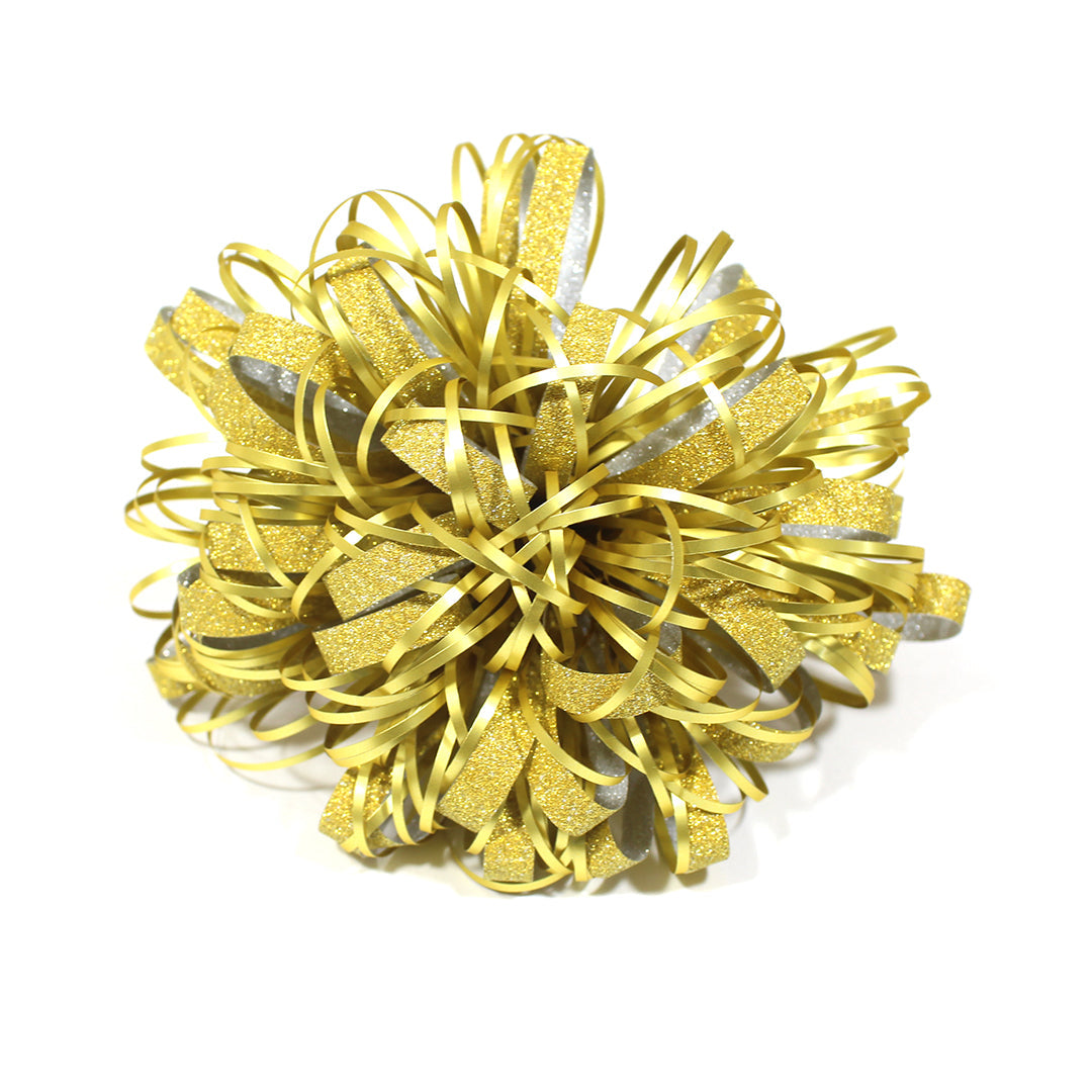 Metallic Fountain Gift Bow Pack Silver/Gold - 12 Pieces
