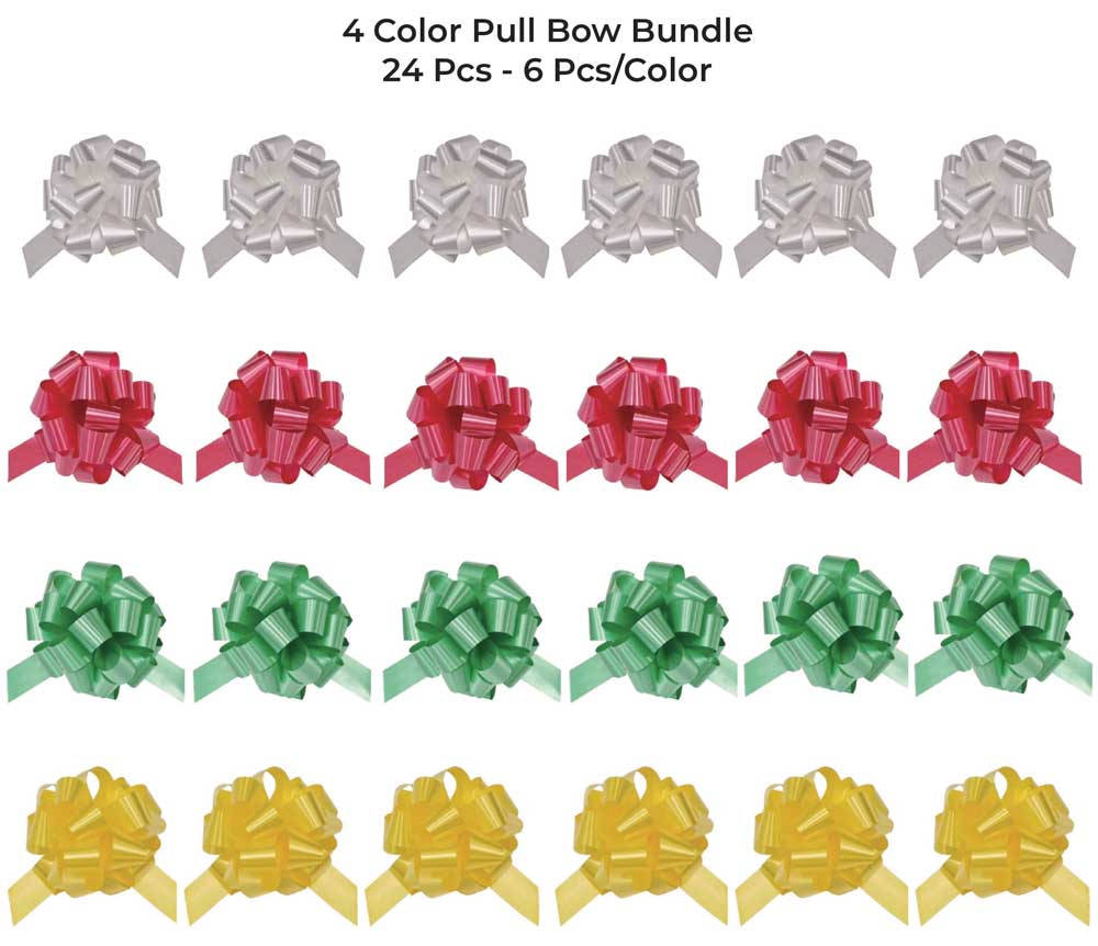 6" PULL BOW BUNDLE - RED/GREEN/YELLOW/WHITE