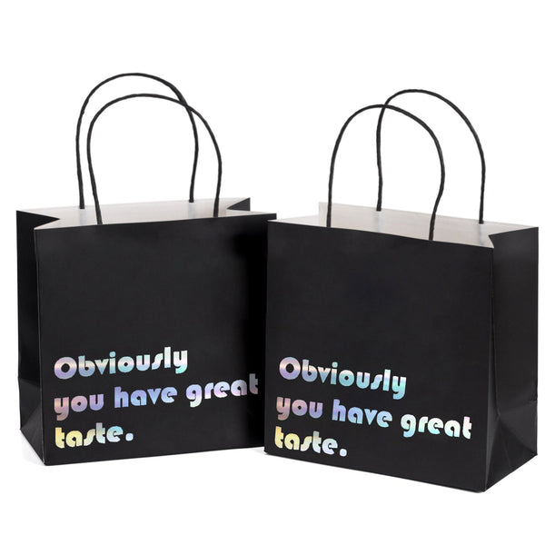 Obviously You Have Great Taste Gift Bag 12 Pack 10"x5"x10"-Black Silver