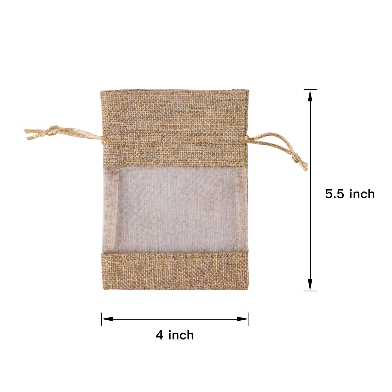 Burlap Drawstring Gift Bag - 4 x 5.5 inch/ 5 x 7 inch - Tan