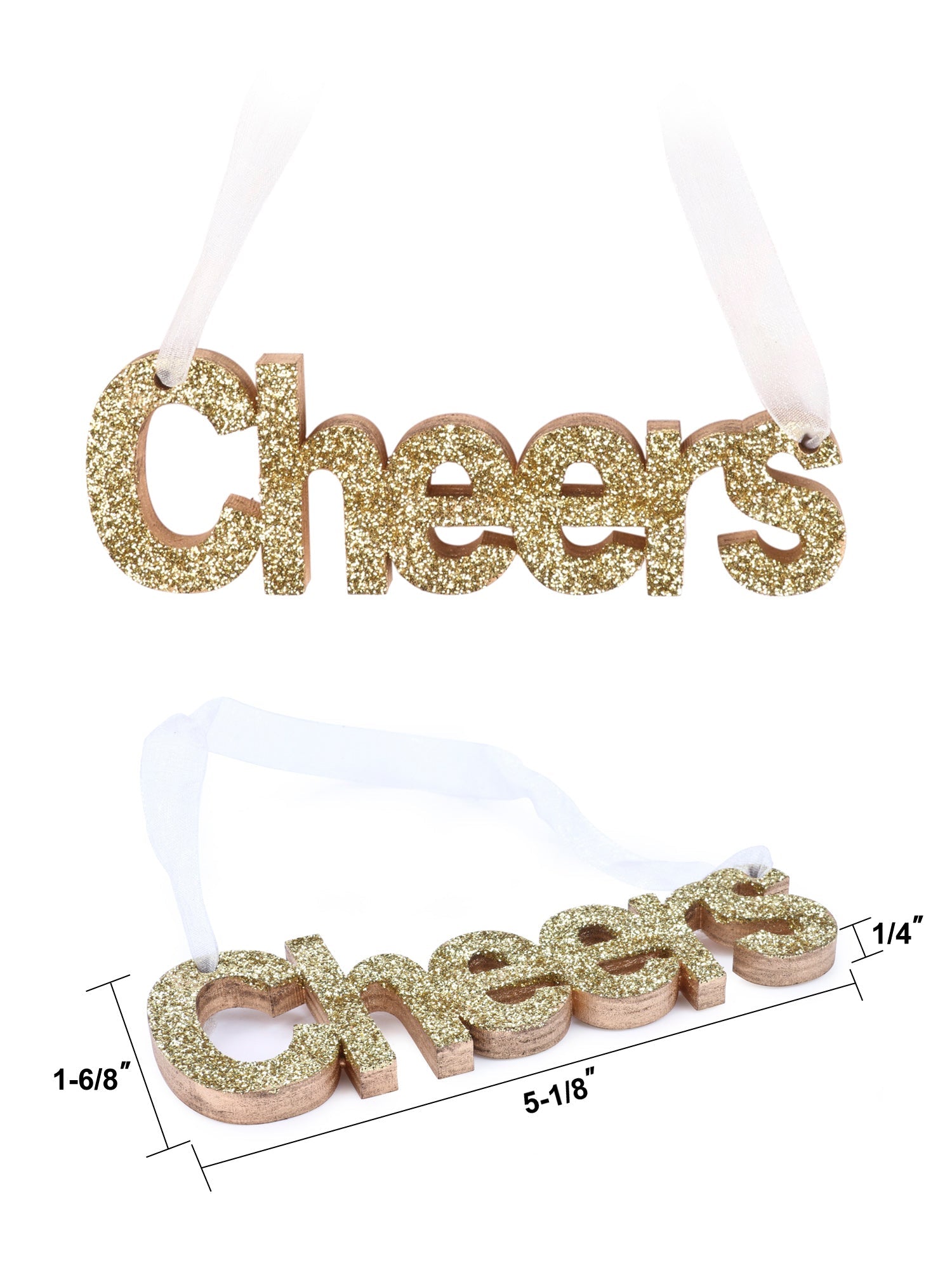 Wooden "Cheers" Sign Door Wall Hanging Christmas Ornament/Gift Tags