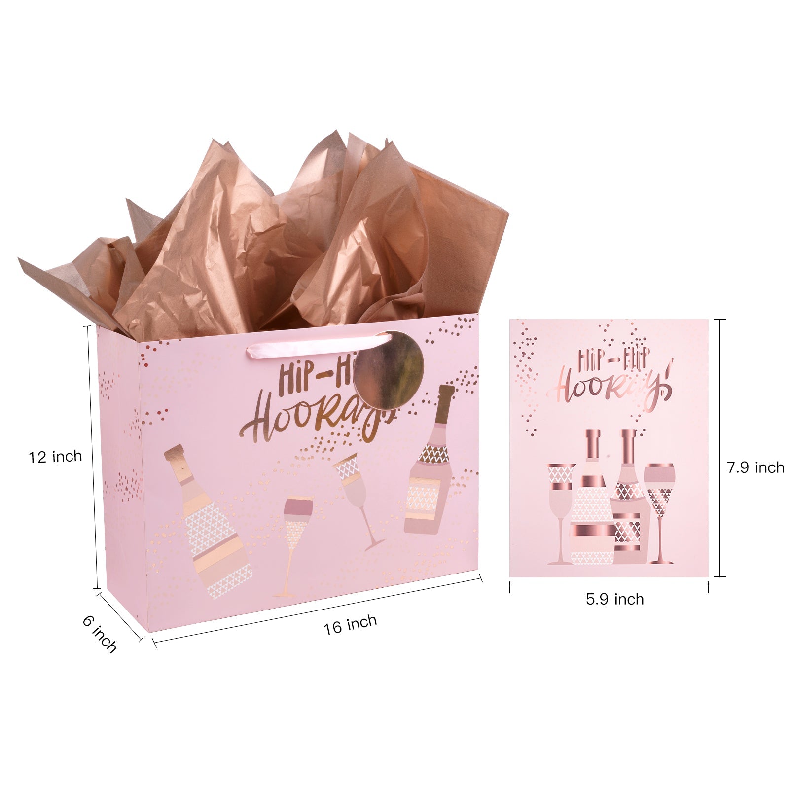16 inch Extra Large Gift Bag with Gift Card  & Tissue Paper for Wedding/Anniversary