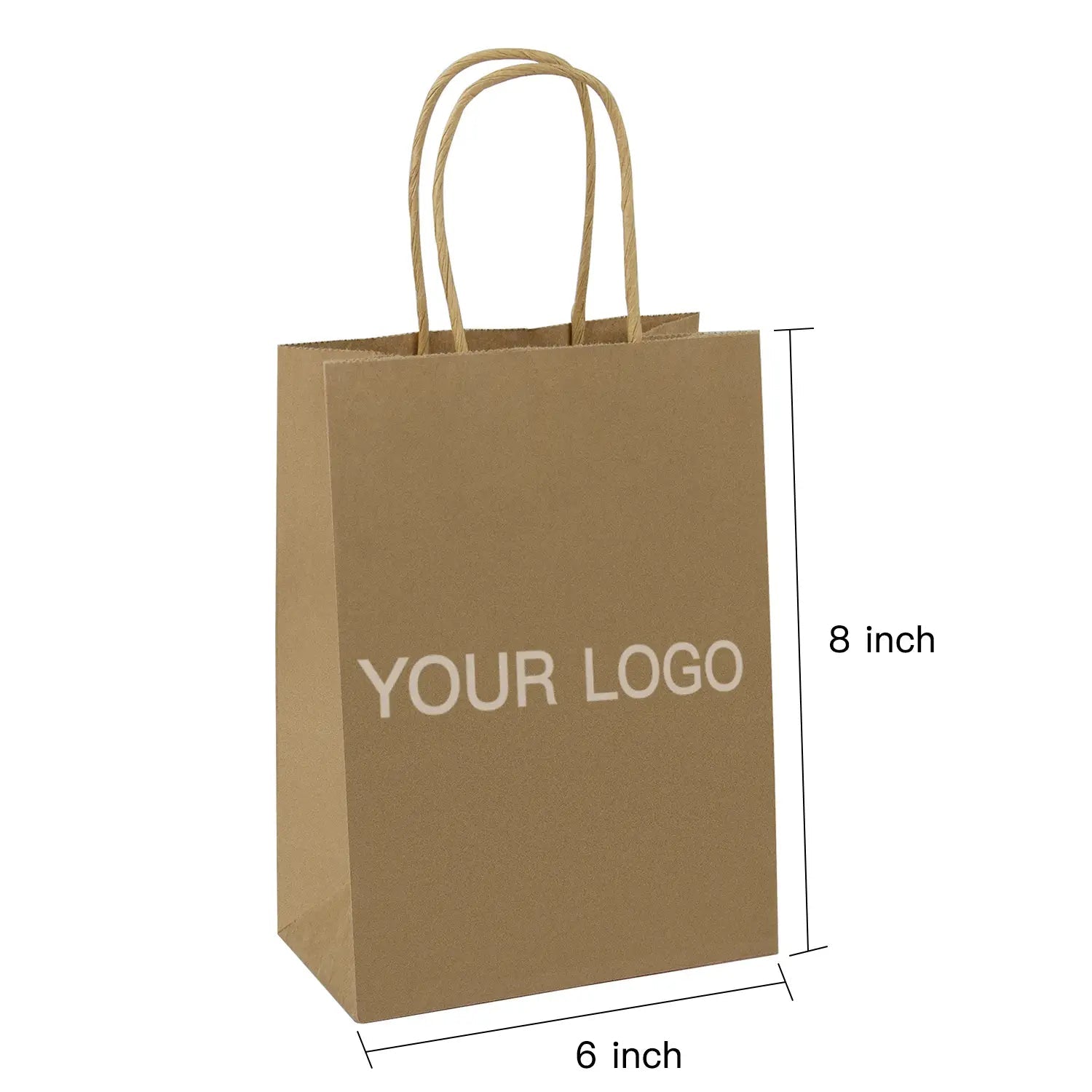 Custom Brown Shopping Bags Kraft Paper Gift Bags-100pcs