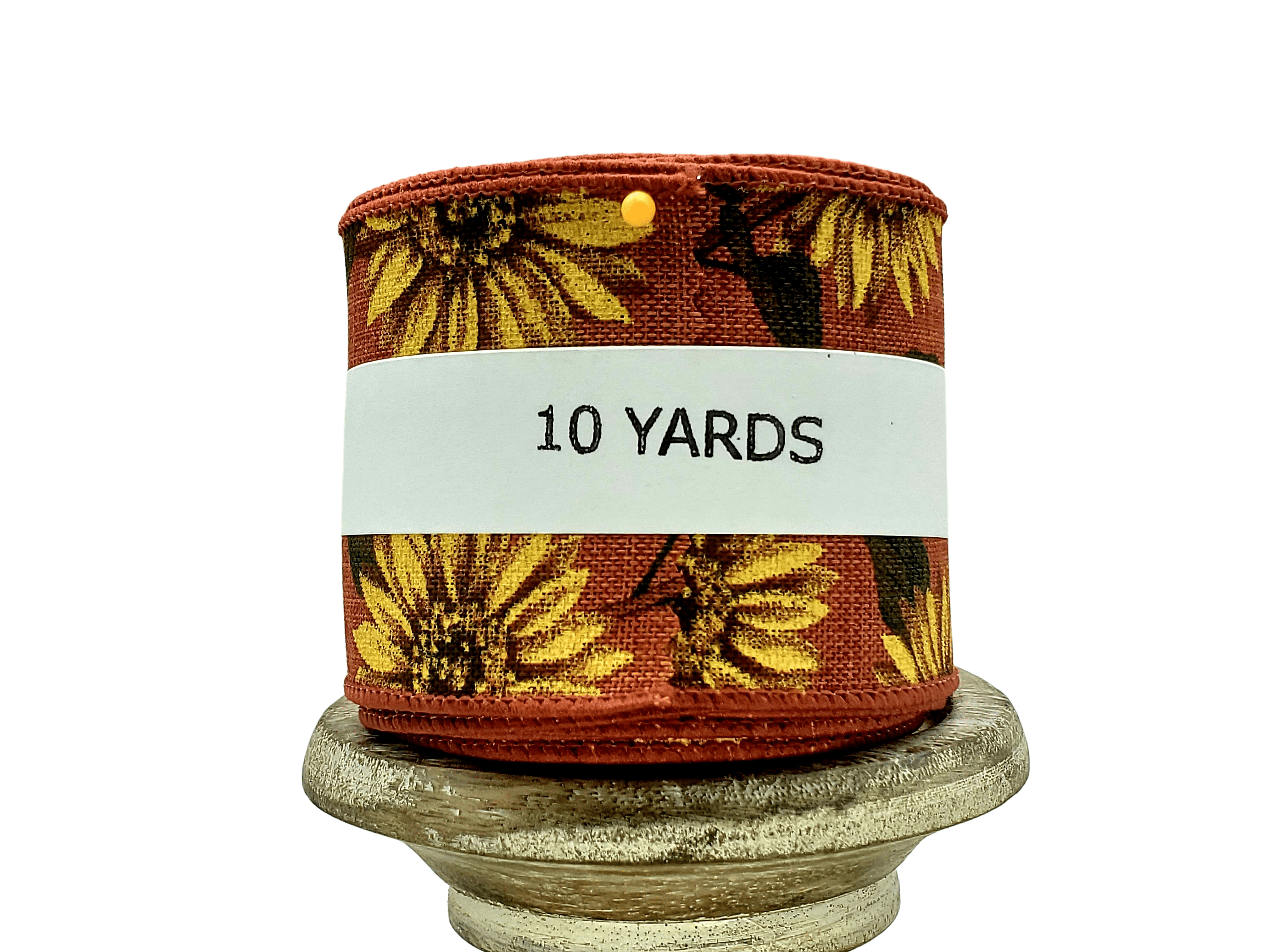 Autumn Sunflower Ribbon - 2.5" Fall Sunflowers on Rust Canvas - 10 Yards