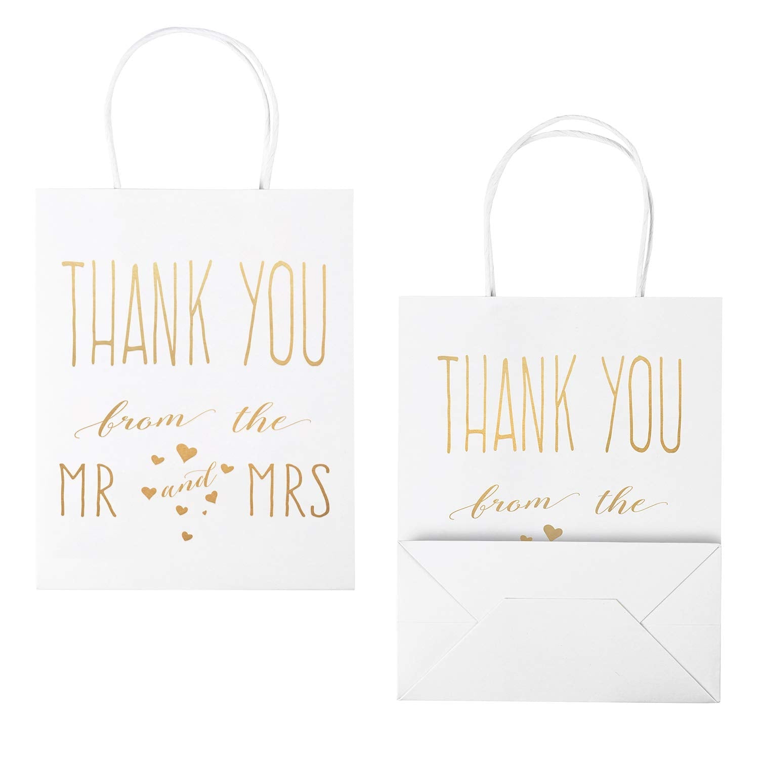 Medium Size Wedding Party Favor Gift Bags - 8"x 4" x 10"- 12 Pack